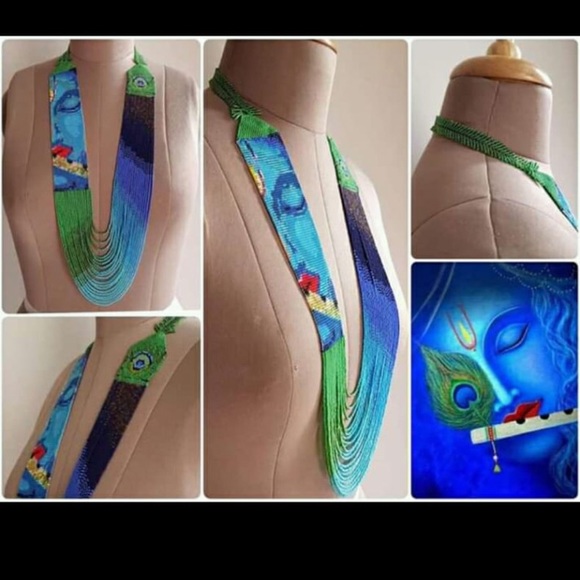 Gorgeous Show stopper handmade glass bead necklace - Picture 3 of 6